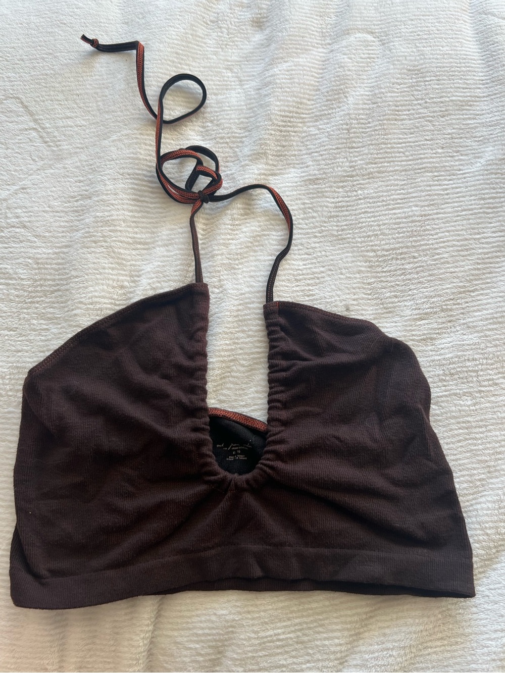 Soft Black Ribbed Halter Bralette